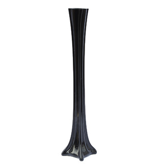 6 x Black Glass Eiffel Tower Vase - 40cm
