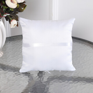 White Wedding Ring Pillow Square Stain Cushion 