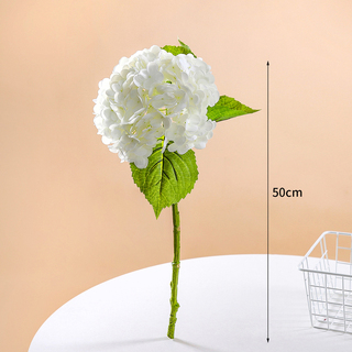 12pcs White Artificial Hydrangea Flowers Real Touch Full Bloom with 288 Petals