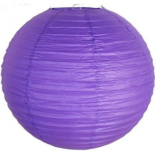 12 x Purple Round 8" Paper Lantern