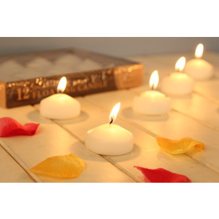 120 x Pure White Scented Floating Water Candles Wedding Decoration Centrepiece