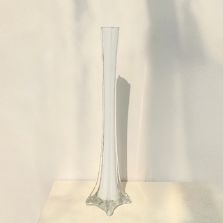 6 x White Glass Eiffel Tower Vases - H40cm 