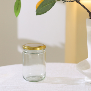35 x 370ML Gold Lid Candy Jam Glass Jars Honey Preserving Wedding Favours