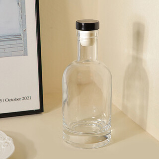 60 x Clear Liquor Bottles with Black T-Top Cap 200ml