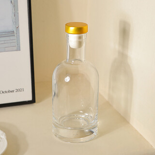 60 x Clear Liquor Bottles with Gold T-Top Cap 200ml