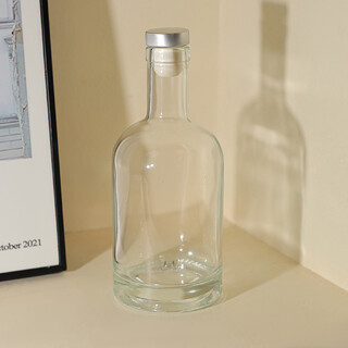 30 x Clear Liquor Bottles with Chrome T-Top Cap 375ml