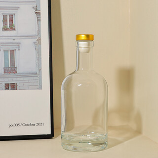 30 x Clear Liquor Bottles with Gold T-Top Cap 375ml