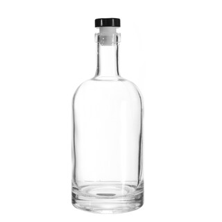 24 x Clear Liquor Bottles with Black T-Top Cap 500ml