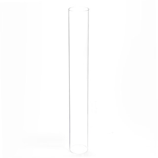 6 x Clear Glass Candle Sleeves 6.5cmDx50cmH