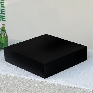 Black Cube Acrylic Table Riser 40x40x10cm