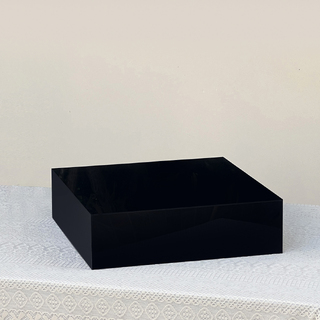 Black Acrylic Cube Table Riser 35x35x10cm
