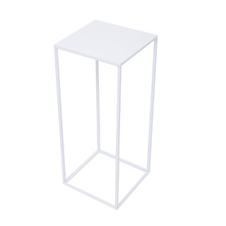 White Metal Flower Stand with Top 60cm