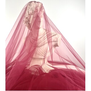 Burgundy Red Romantic Soft Tulle Fabric Drape 10m