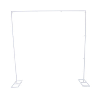 White Metal Square Floral Signage Backdrop Stand 2m