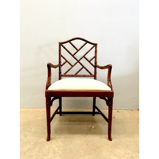 Chinese Chippendale Style Bamboo Armchair 