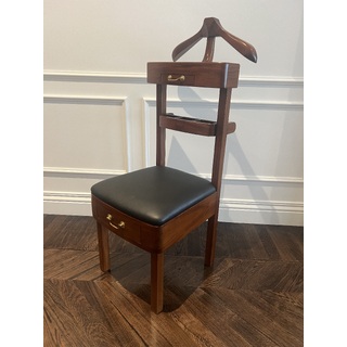 Solid Wooden Valet Chair Stand with Drawers and Compartments Free Standing