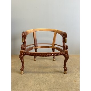 English Regency period Rope Carved Tub Chair Frame