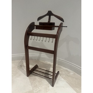 Solid Wooden Valet Stand with Drawers and Compartments Free Standing